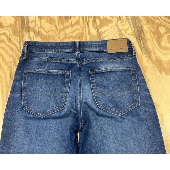 American Eagle Jeans Mens 30x32 Blue Original Boot Cut Blue Stretch Cowboy Denim - Picture 6 of 13